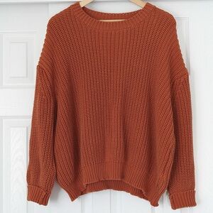 Goumikids Organic Cotton Chunky Knit Sweater - Women’s Size S/M - Shade Clay